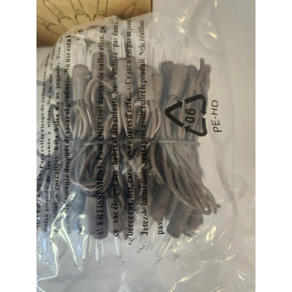 Clear Christmas Light Brown Wire String Light 21ft 100 Count Set Of 2
